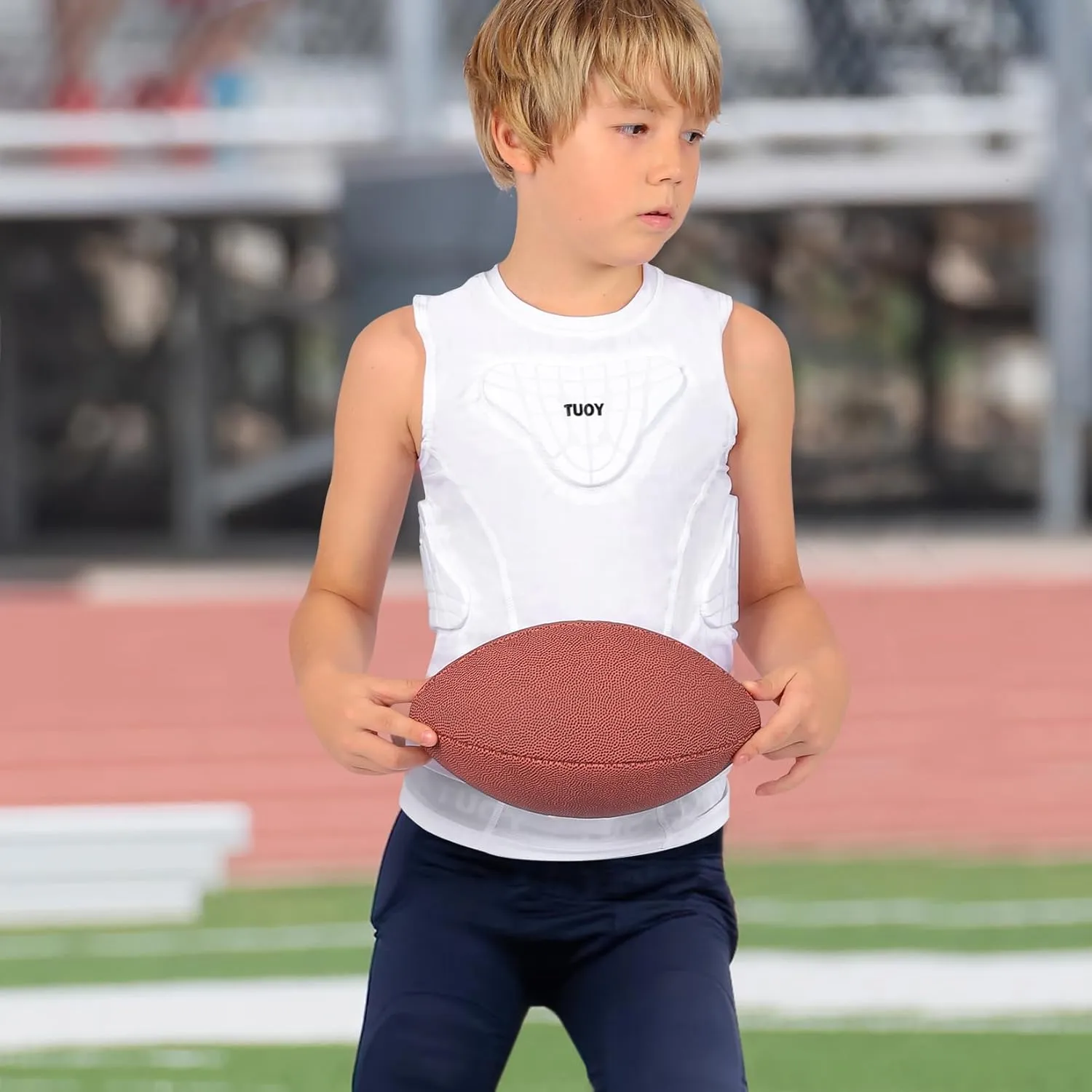 Youth Padded Compression Shirt Vest Rib Chest Protector Football Baseball