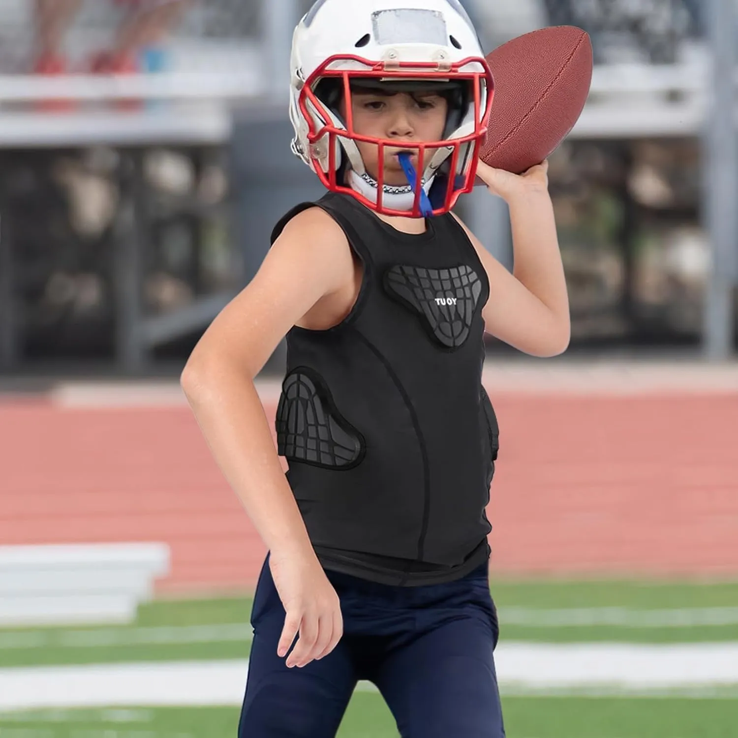 Youth Padded Compression Shirt Vest Rib Chest Protector Football Baseball