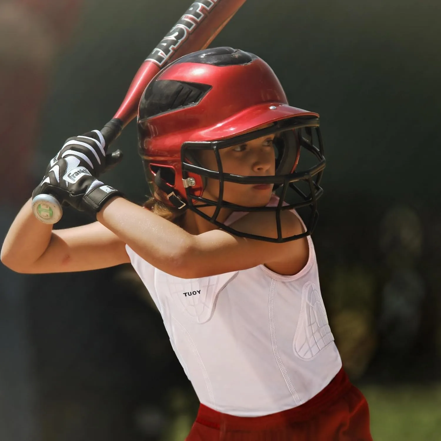 Youth Padded Compression Shirt Vest Rib Chest Protector Football Baseball
