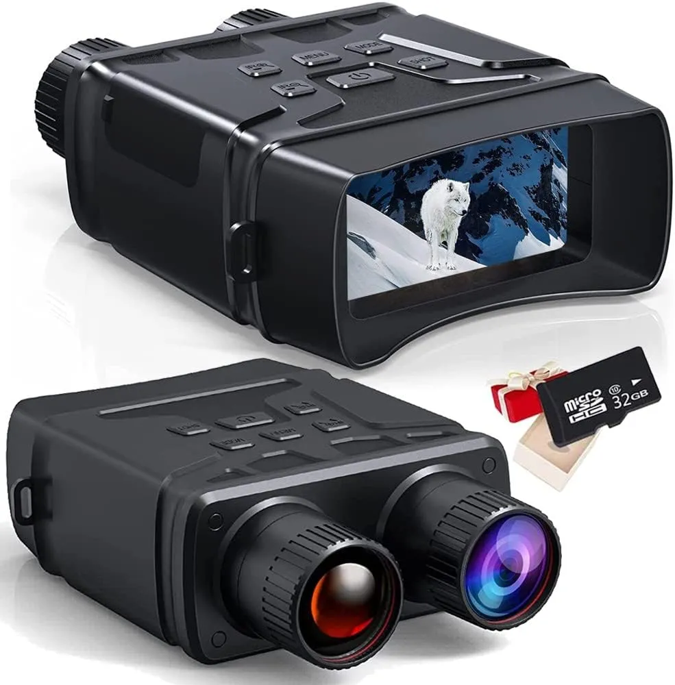 ZALix HD Infrared Digital Night Vision Goggles 984ft/300M Hunting Binoculars for Adults Night Vision and Day Military with 2.4" Screen 32GB Card with Photo/Video Recording in 100% Darkness