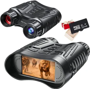ZALix Mini HD Infrared Digital Night Vision Goggles 984ft/300M Hunting Binoculars for Adults Night Vision and Day Military with 3.2" Screen 32GB Card with Photo/Video Recording in 100% Darkness