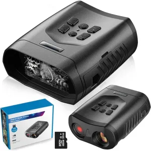 ZALix Night Vision Binoculars for Adults, 10X Digital Zoom, 984ft/300M Viewing Range Night Vision Goggles with 3.5"" LCD Screen Take HD 4K Photos/1080p Videos for Total Darkness, Include 32GB Card
