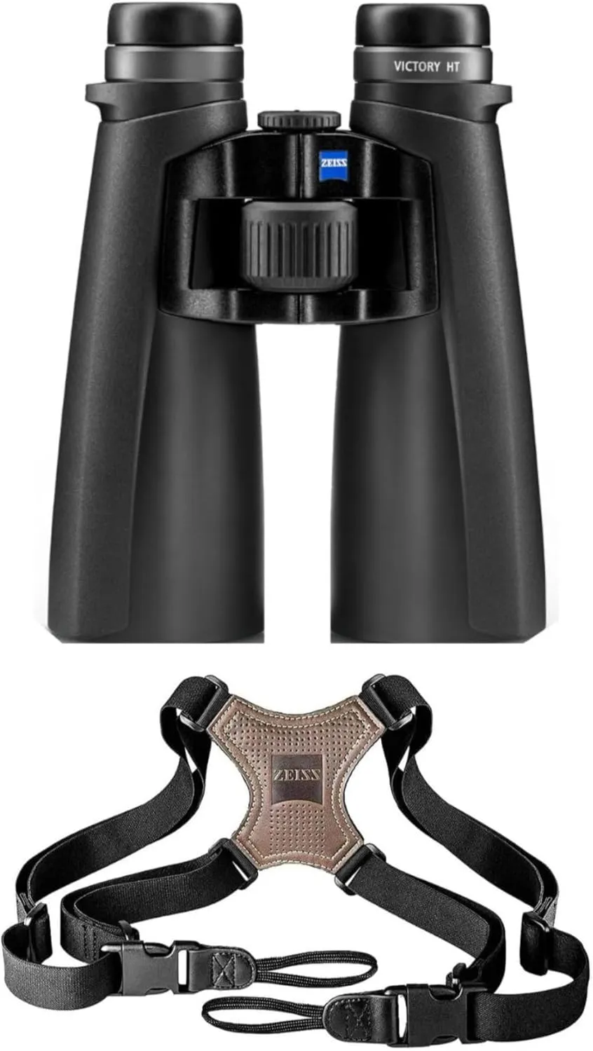 Zeiss 10x54 Victory HT Abbe-Koenig Binoculars for Adults - Large View Binoculars - Waterproof Binoculars for Bird Watching Hunting Travel Bundle with Comfort Carrying Strap (2 Items)