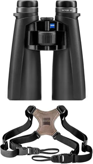 Zeiss 10x54 Victory HT Abbe-Koenig Binoculars for Adults - Large View Binoculars - Waterproof Binoculars for Bird Watching Hunting Travel Bundle with Comfort Carrying Strap (2 Items)