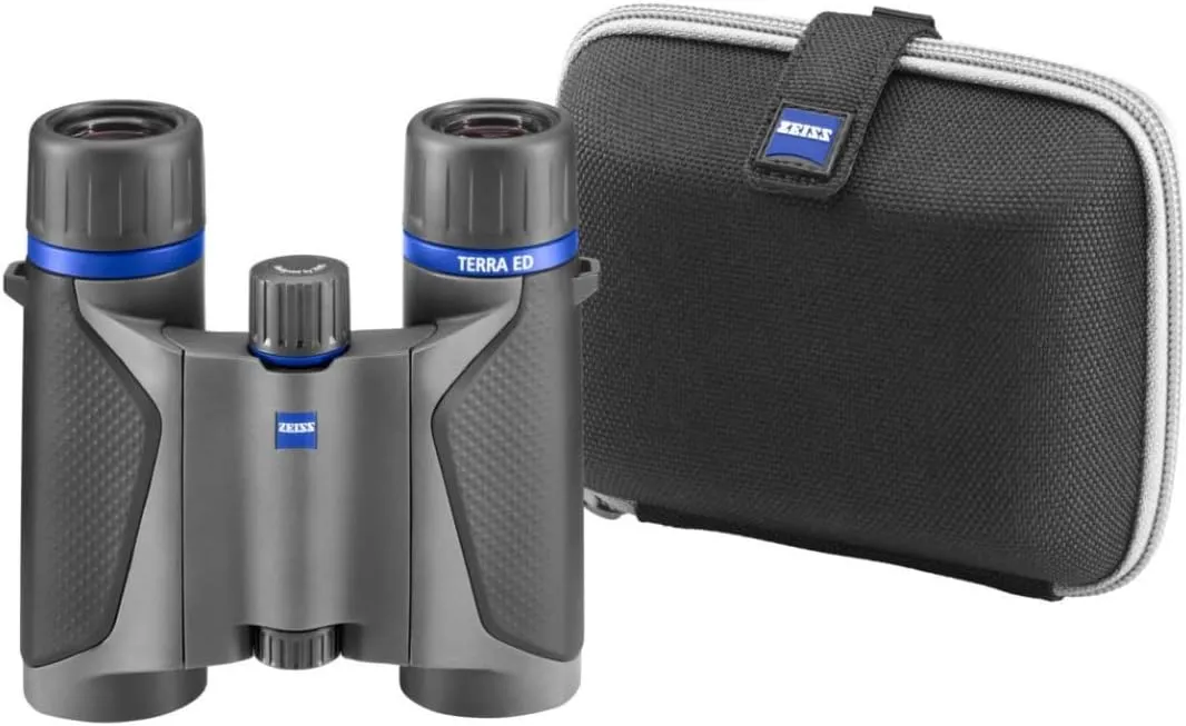 Zeiss Terra ED Pocket Binoculars Compact, Waterproof, and Fast Focusing with Coated Glass for Optimal Clarity in All Weather Conditions for Bird Watching, Hunting, Sightseeing