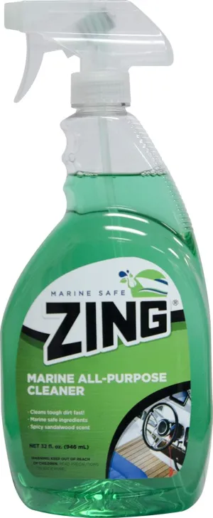 ZING Marine-Safe All-Purpose Boat Cleaner – 32oz Spray Bottle – Cleans Windows, Vinyl Seats, Fiberglass – Safe Neutral Cleaner – Sandalwood Scent