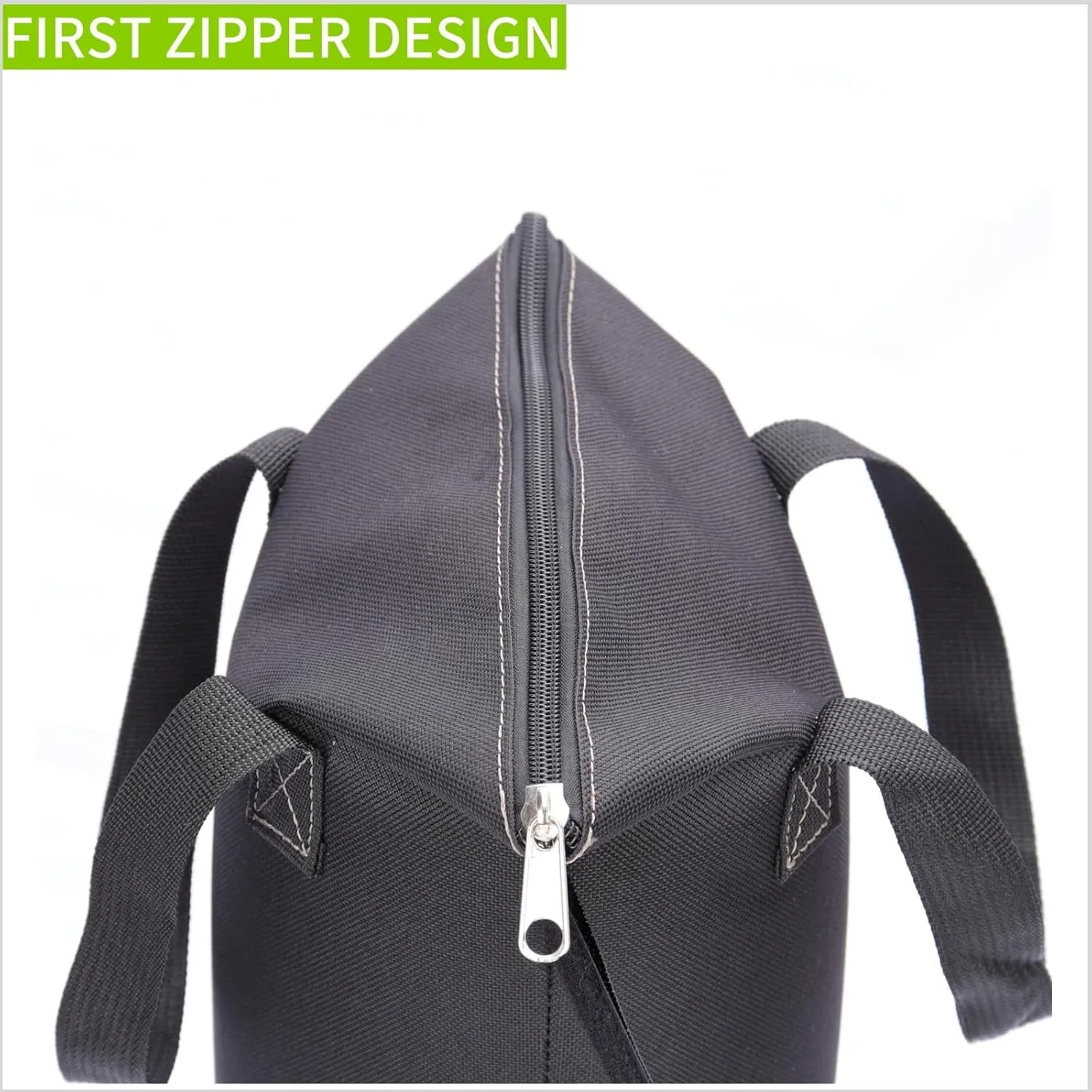 Zipper Top Sand Bags for Canopy Legs (Without Sand), Sandbags for Weight Set of 4 (Black, 160 LBS)